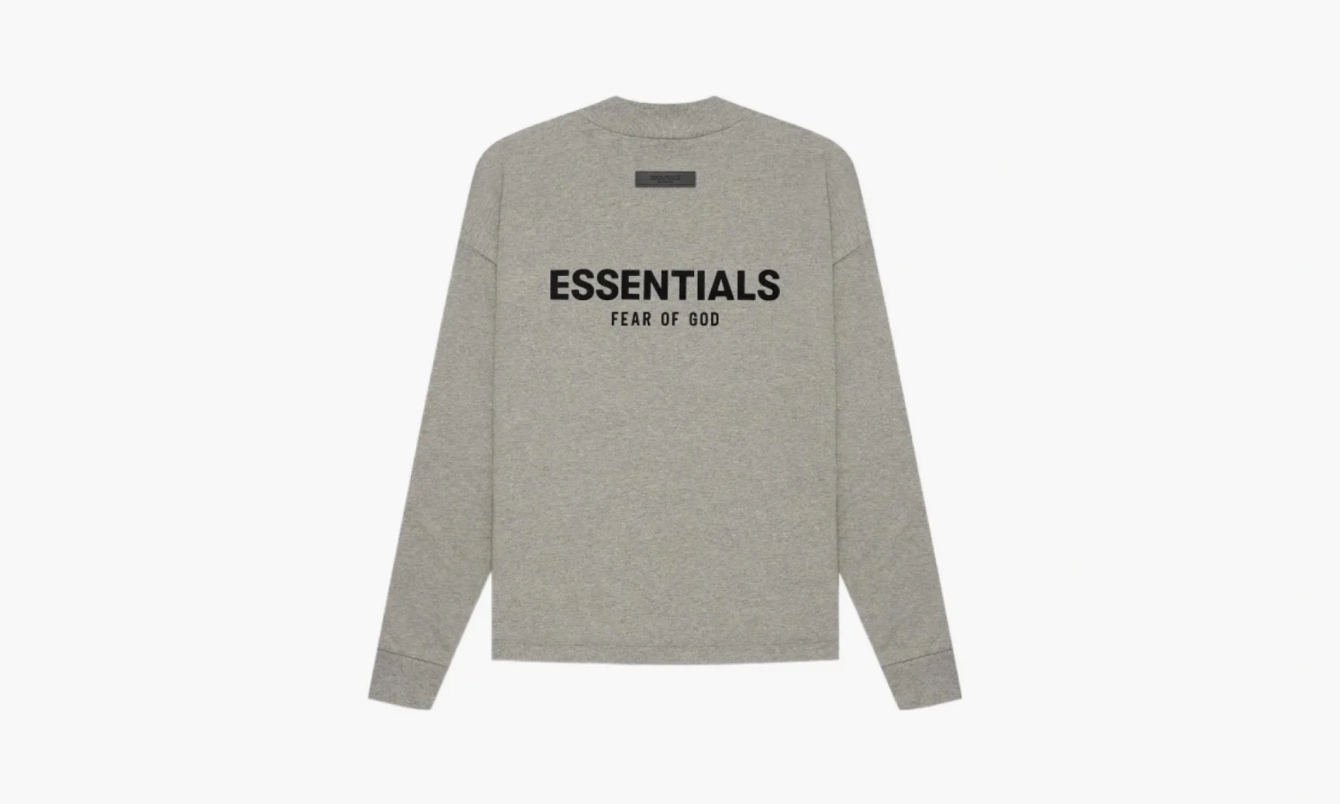 Fear Of God Essentials Long Sleeve Ss22 Tee Dark Oatmeal Logo 