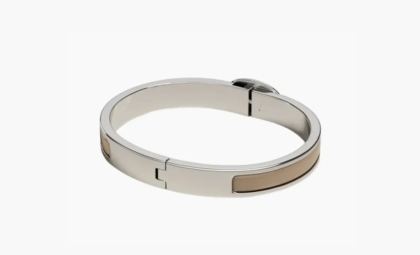 Hermes Mini Clic Chaine d'Ancre bracelet Silver/Umber 