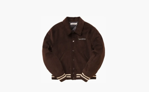 Sporty & Rich Corduroy Varsity Jacket Chocolate/Cream 