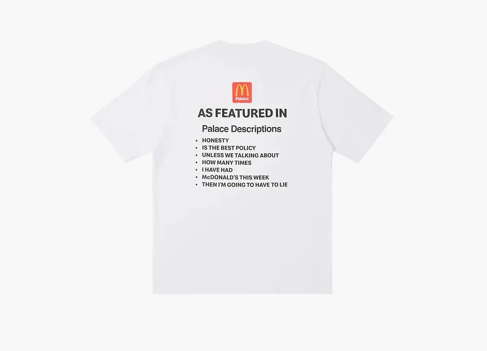 Palace x McDonald's Description T-Shirt White Description 1