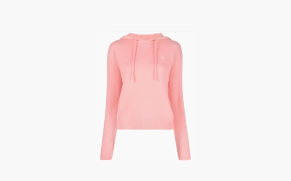Sporty & Rich logo-embroidered Cashmere Hoodie Pink 