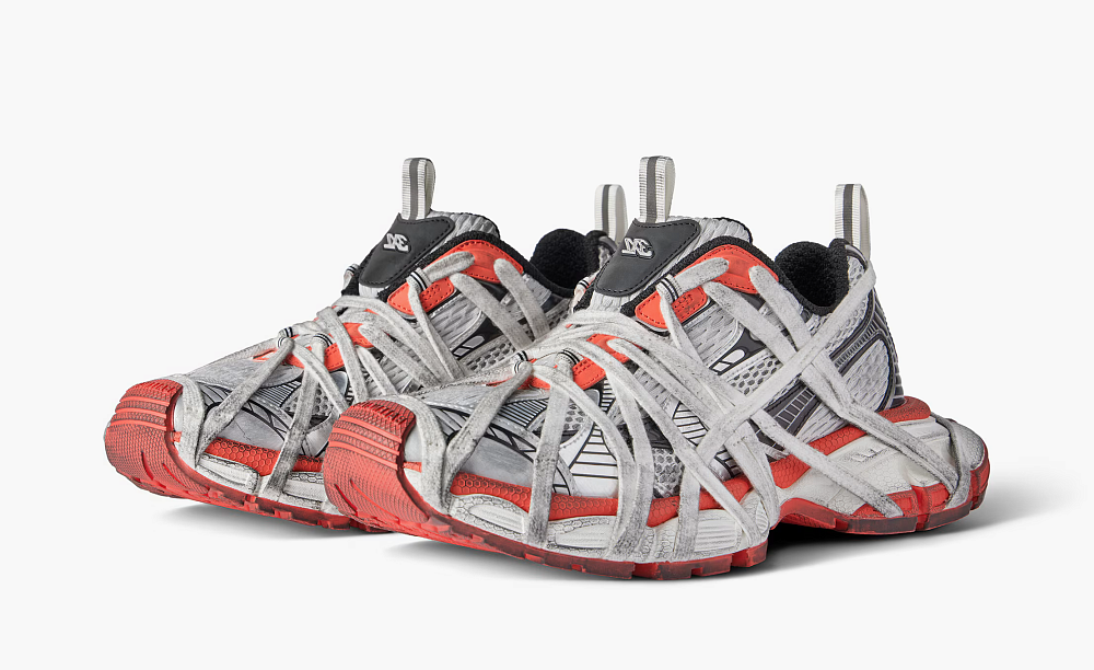 Balenciaga 3XL Extreme Lace Sneaker Worn-Out - Grey Red Black