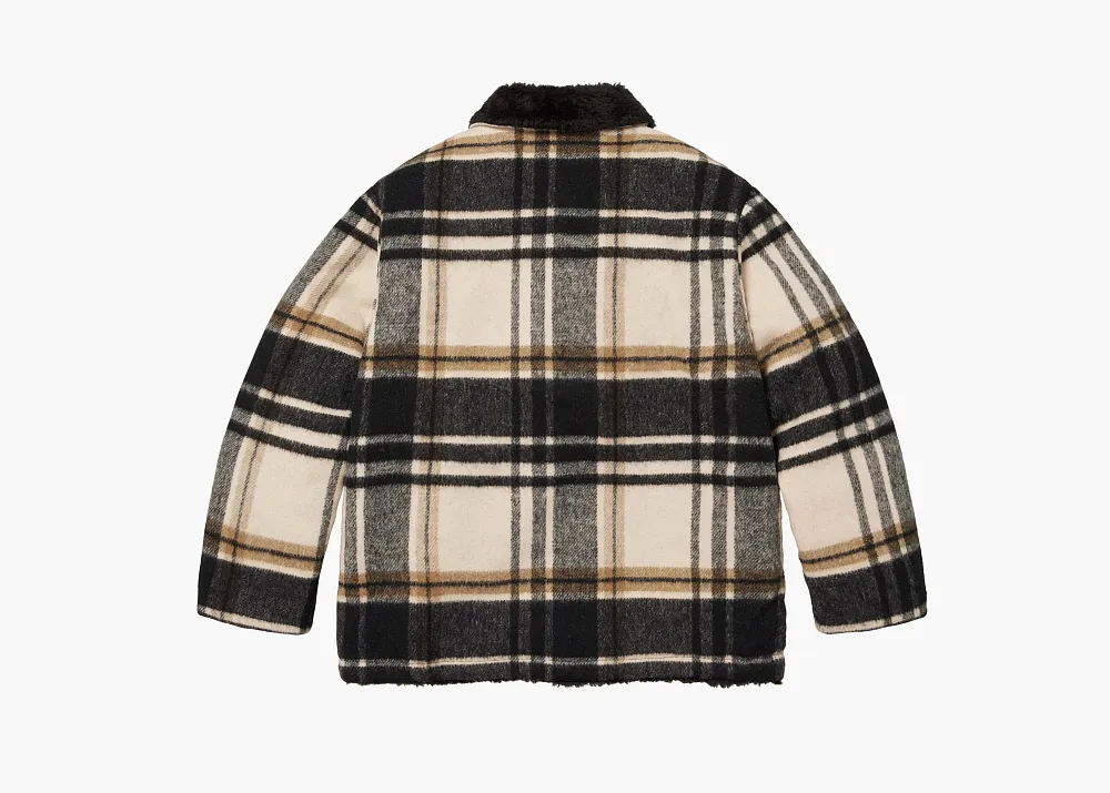 Supreme Plaid Car Coat Cream
