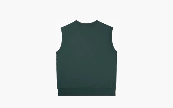 Sporty & Rich Serif Logo Embroidered V Neck Vest Forest  Sporty & Rich Serif Logo Embroidered V Neck Vest Forest