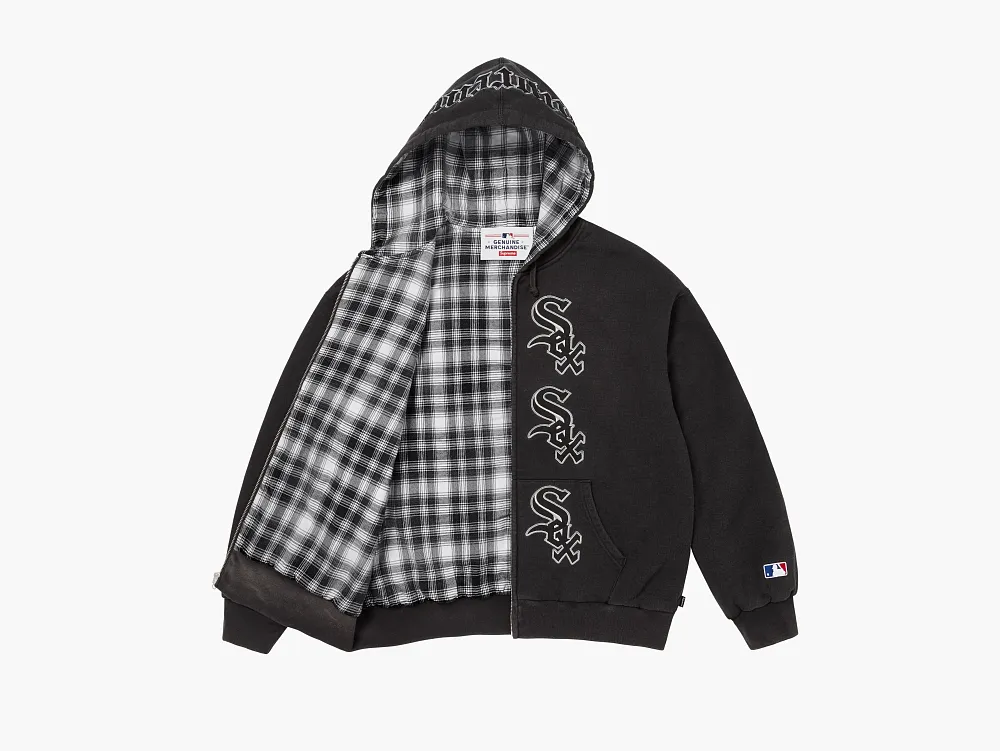 Supreme x Chicago White Sox Zip Up Hooded Sweatshirt Black