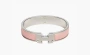 HERMES Clic Clac Bracelet Bangle Silver Pink No Box Pink 