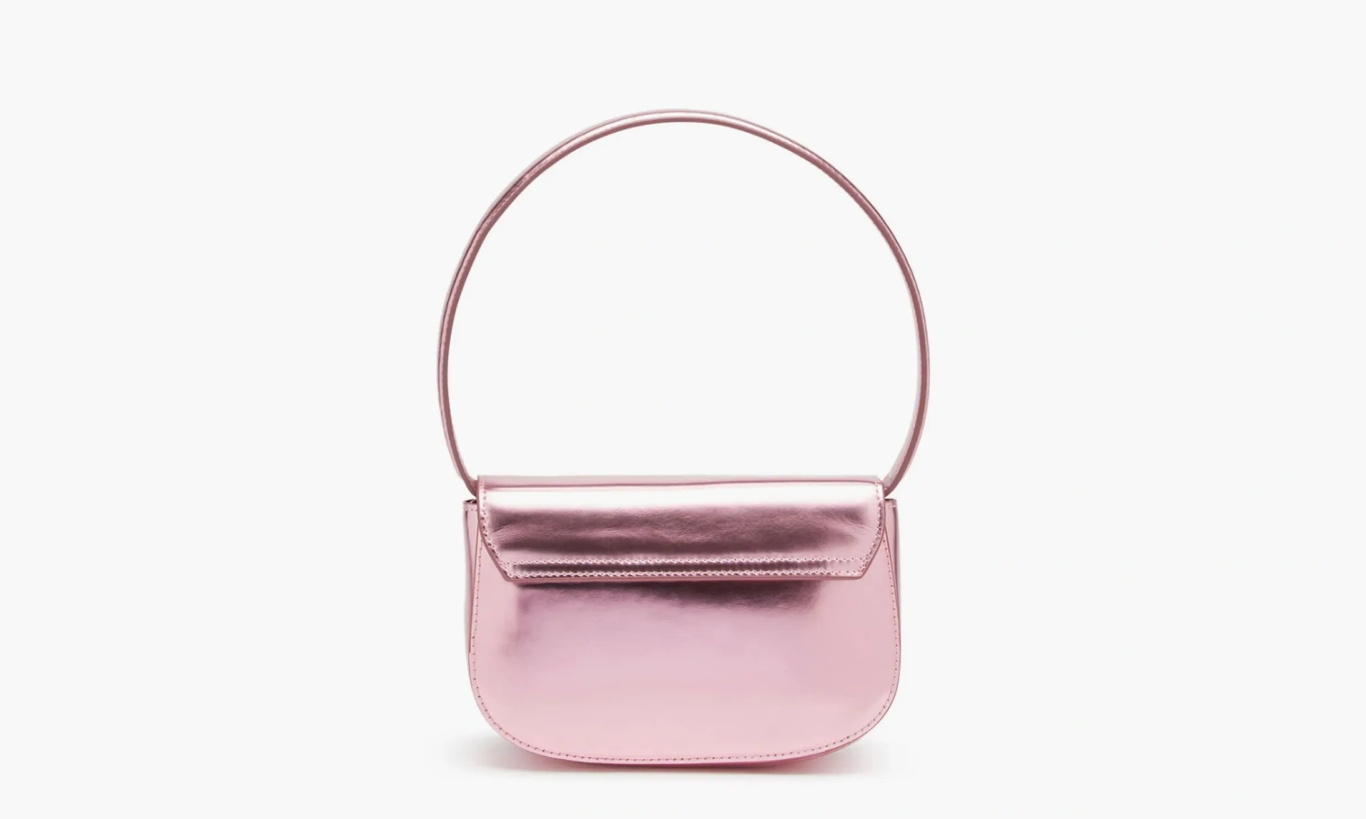 Diesel 1DR Shoulder Bag Mirrored Leather Pink 