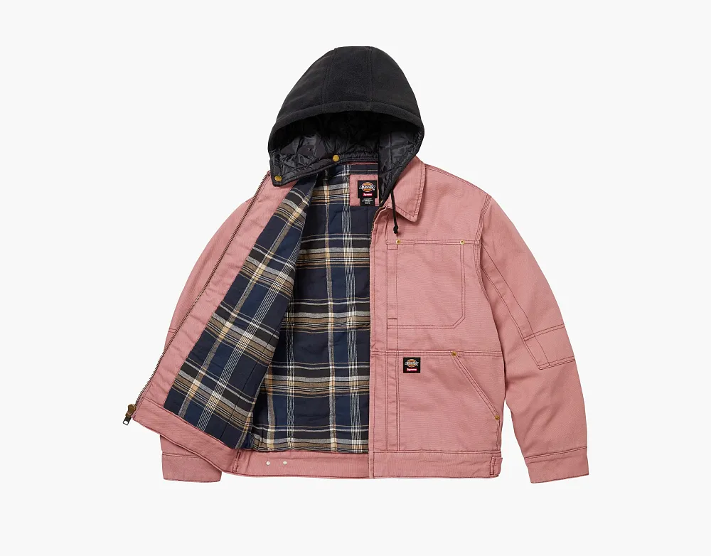 Supreme x Dickies Hooded Work Jacket Pink