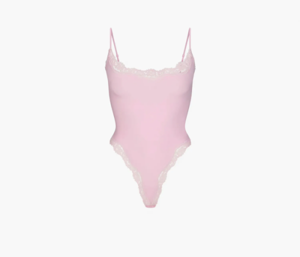 Skims Fits Everybody Lace Cami Bodysuit Cherry Blossom 