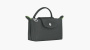 Longchamp Le Pliage Green Handle Pouch "Graphite" 