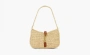 Saint Laurent Le 5 A 7 Mini Hobo Bag in Raffia Natural/Brick 