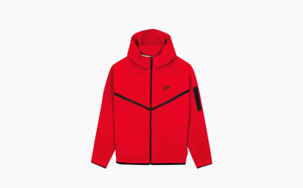 Nike Tech Full Zip Windrunner Hoodie Gym Red/Black 