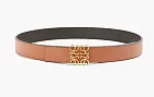 Loewe Anagram Reversible Repeat Calfskin Leather Belt Tan/Gold