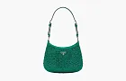 Prada Cleo Satin Bag Crystals Green