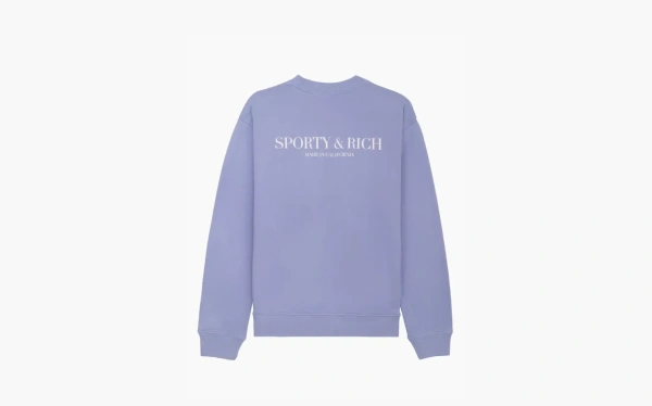 Sporty & Rich Cuffed Crew Neck Sweatshirt Purple 