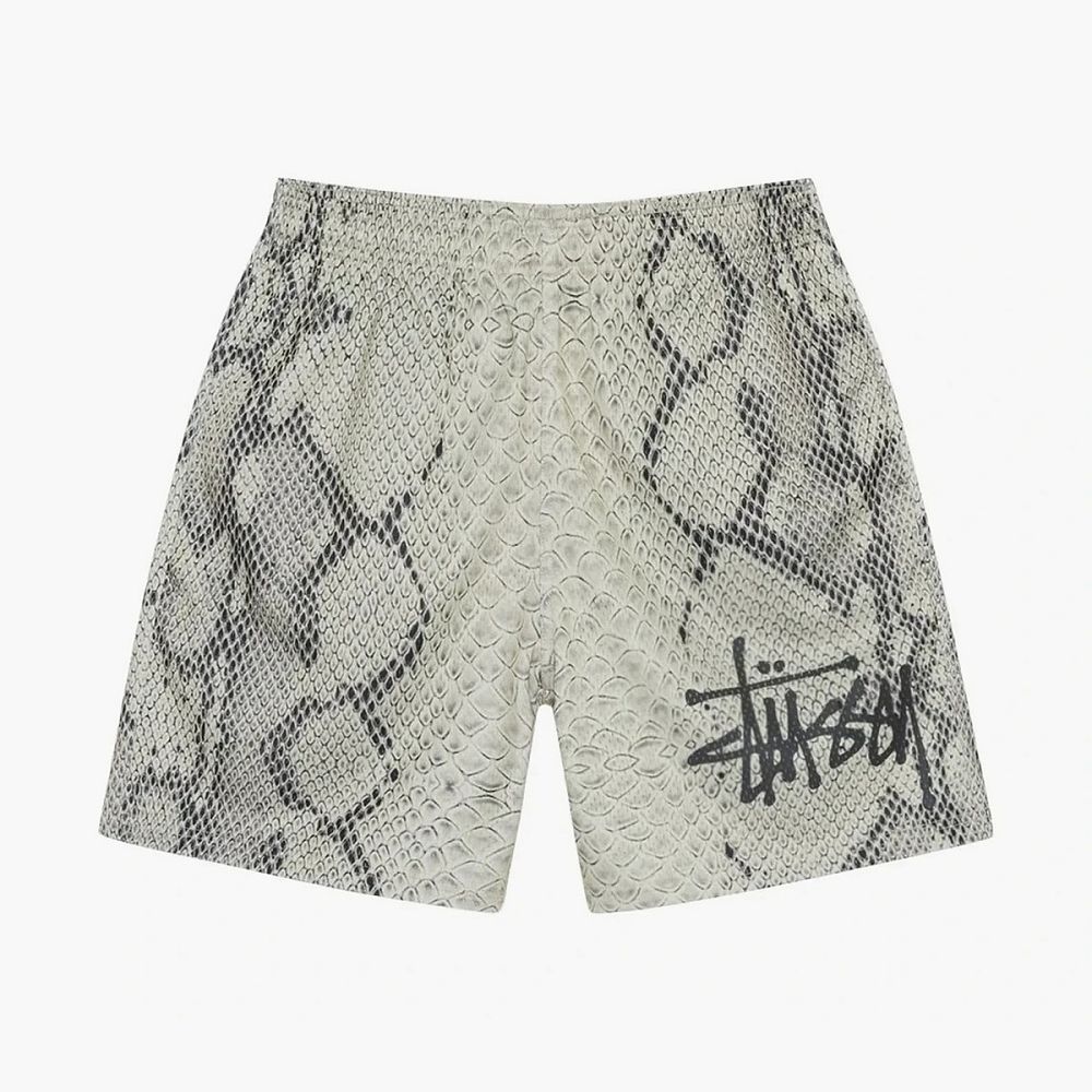 Stussy Basic Snake Mesh Shorts Bone