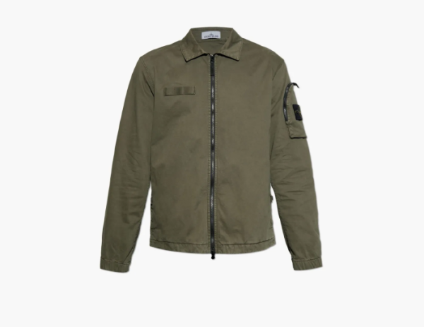 Stone Island Overshirt with Zip Fastening Military 