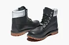 Timberland Heritage 6 Inch Waterproof Boots WMNS Black Full Grain With Silver Collar