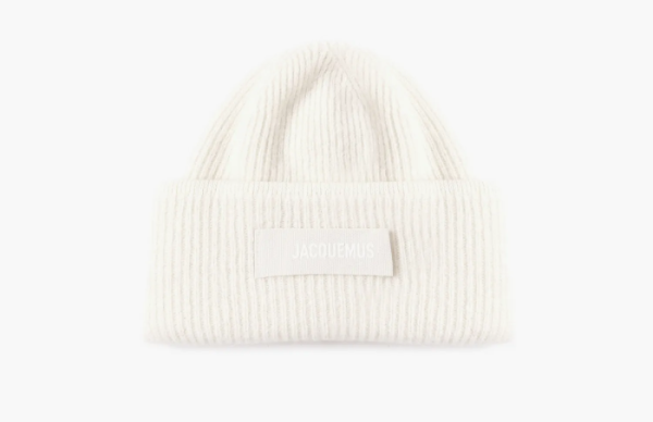 Jacquemus Le Bonnet Gros Grain Beanie White 