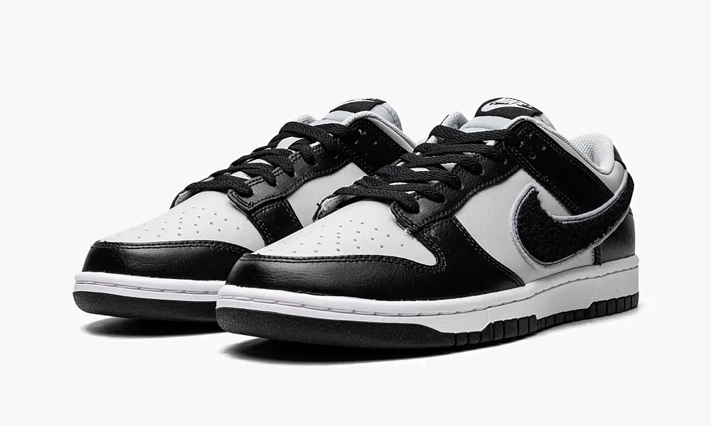 Nike Dunk Low Chenille Swoosh Black Grey