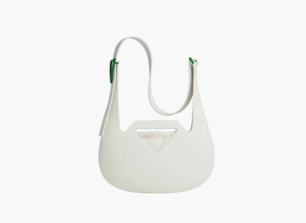 Bottega Veneta Recyclable Rubber Punch Shoulder Bag White 
