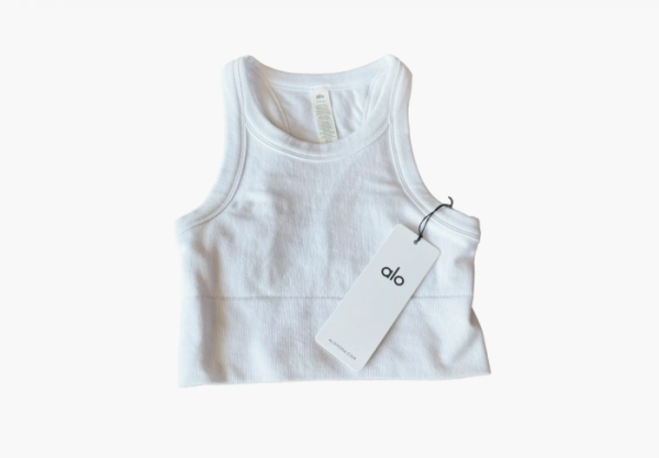 Alo Yoga Seamless Delight High Neck Bra White 