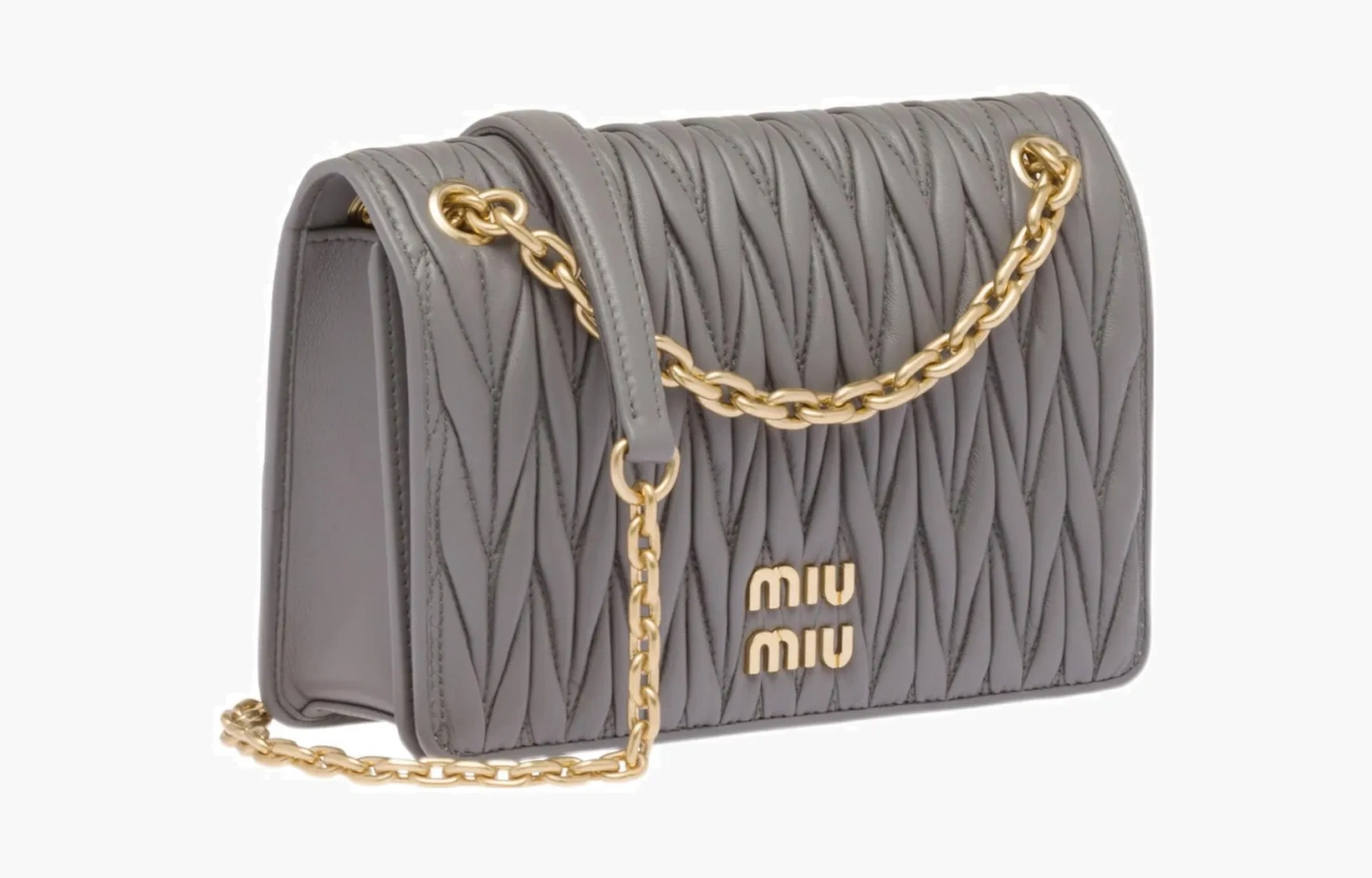 Miu Miu Matelassé Shoulder Bag "Grey" 