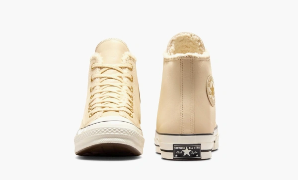 Converse Chuck 70 Leather Faux Sherpa Bone 