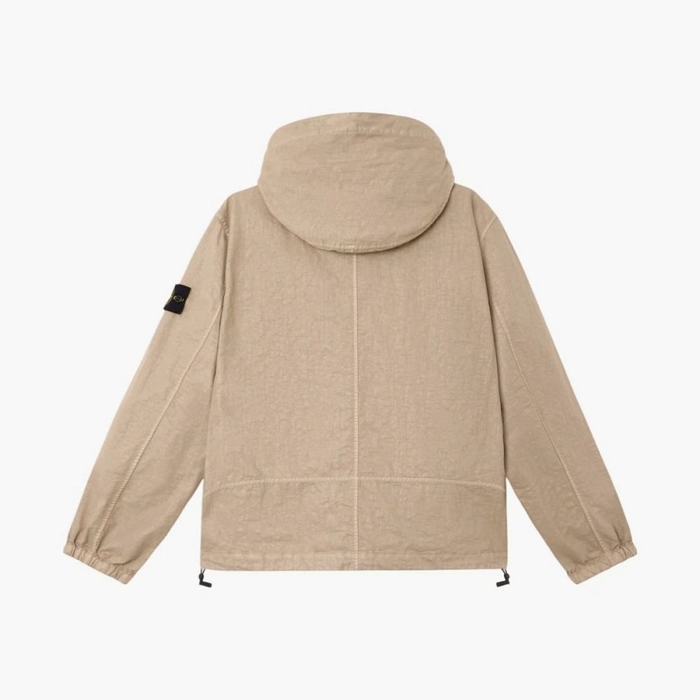 Stone Island Organic-Look Nylon Panama-TC Hooded Jacket Desert