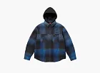 Supreme Quilted Lined Hooded Flannel Shirt Blue Plaid