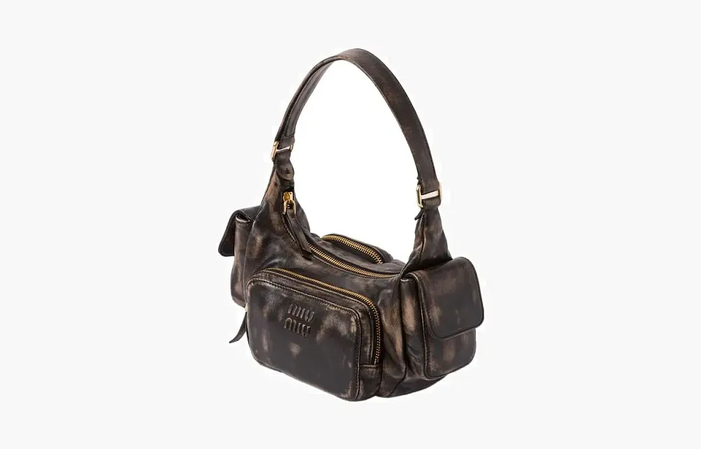 Miu Miu Nappa Leather Pocket Bag Sand / Coffee