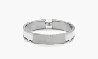 Hermès Bracelet Narrow Clic Clac H Enamel White Silver