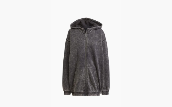 Adidas originals Acid-Washed OVERSIZED ZIP HOODIE Black 