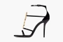 Saint Laurent Cassandra Sandals In Patent Leather Noir 