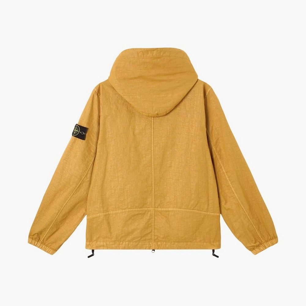 Stone Island Organic-Look Nylon Panama-TC Hooded Jacket Mustard