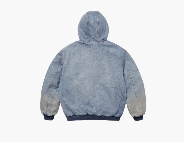Supreme Reflective Arc Hooded Work Jacket Denim 