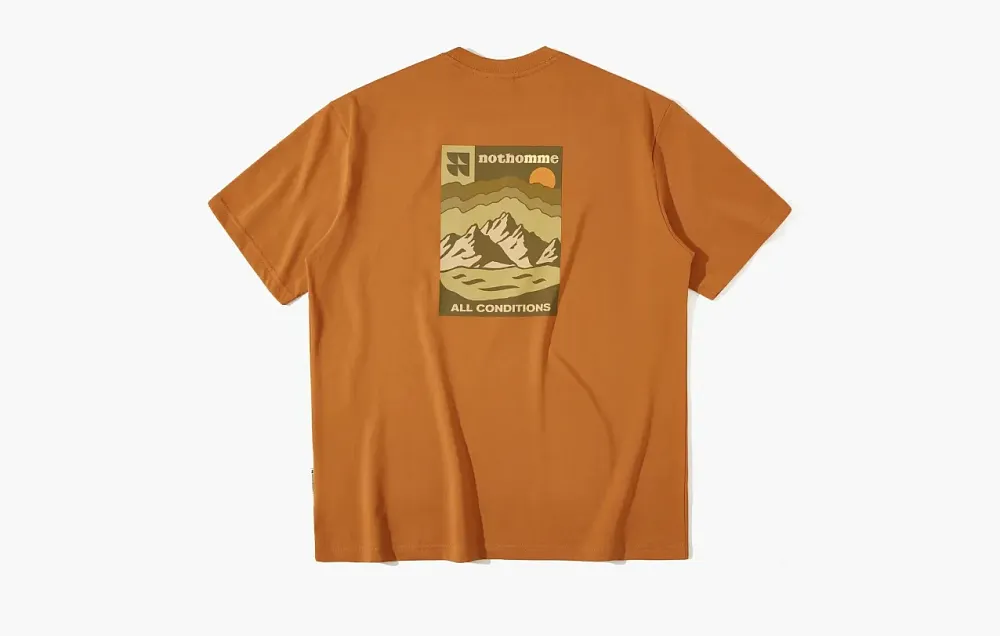 Nothomme Mountain Peak Water Land Air Print T-Shirt Prange