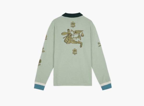 Brain Dead x Tim Biskup Lex Half Zip Sweater Mint 