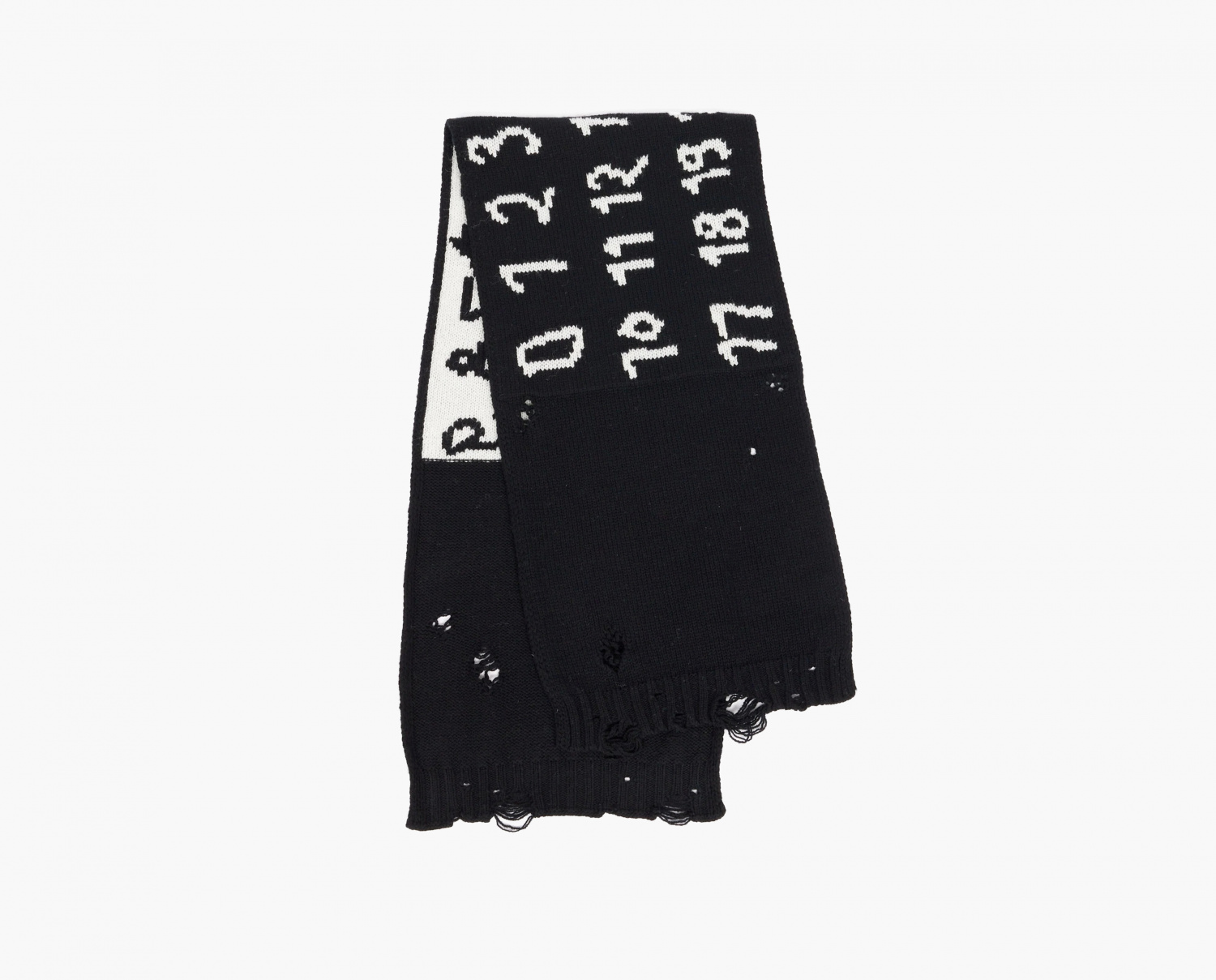 MM6 Maison Margiela Numbers-Motif Virgin Wool Scarf 