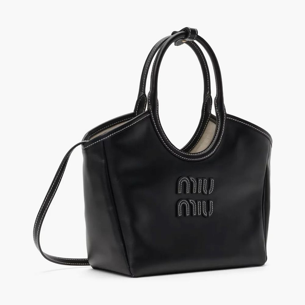 Miu Miu Ivy Leather Mini Bag Black