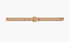 Saint Laurent Cassandre Thin Leather Belt With Square Buckle Dark Beige