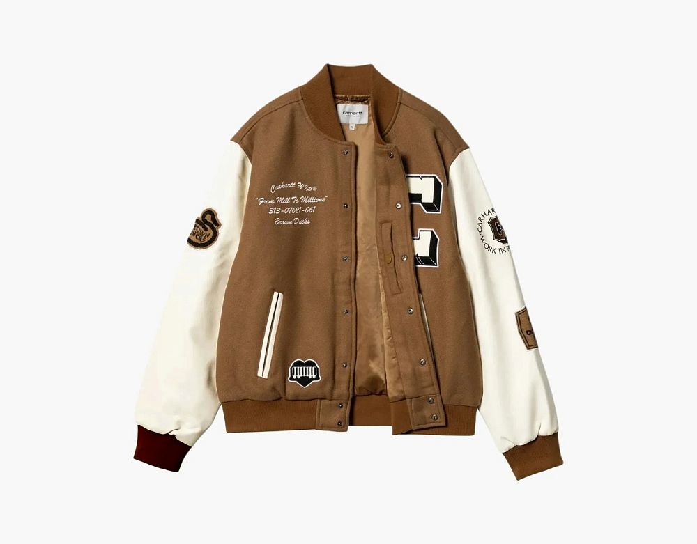 Carhartt WIP Letterman Varsity Jacket Brown