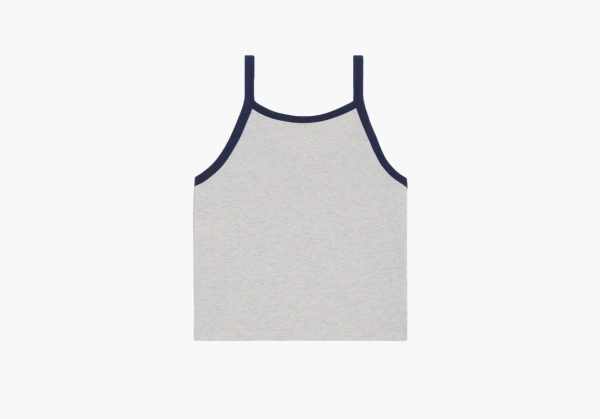 Celine Tank Top in Cotton Jersey Vintage Grey Melange / Navy 