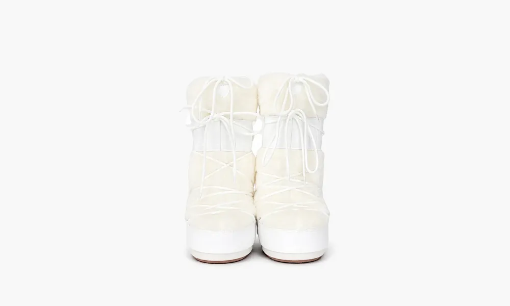Moon Boot Icon Faux Fur White