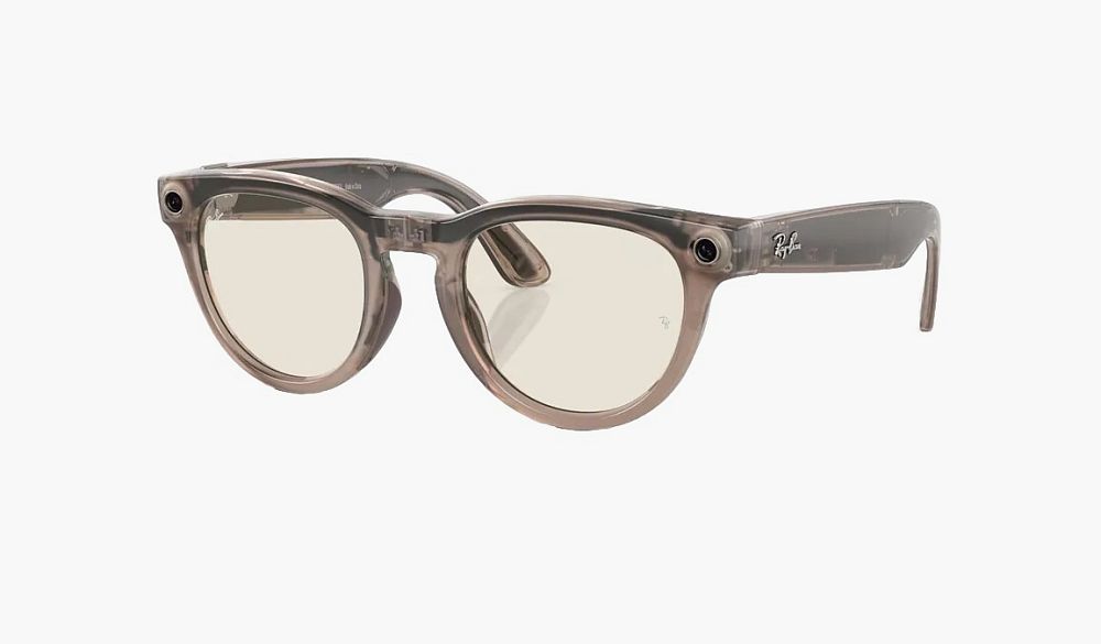 Ray-Ban Meta Headliner Shiny Warm Stone Clear / Transitions Dark Green