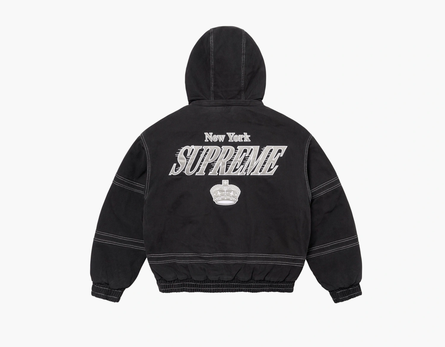 Supreme x Mitchell & Ness Twill Stadium Jacket Black 