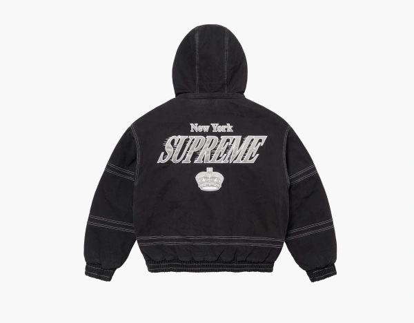 Supreme x Mitchell & Ness Twill Stadium Jacket Black 