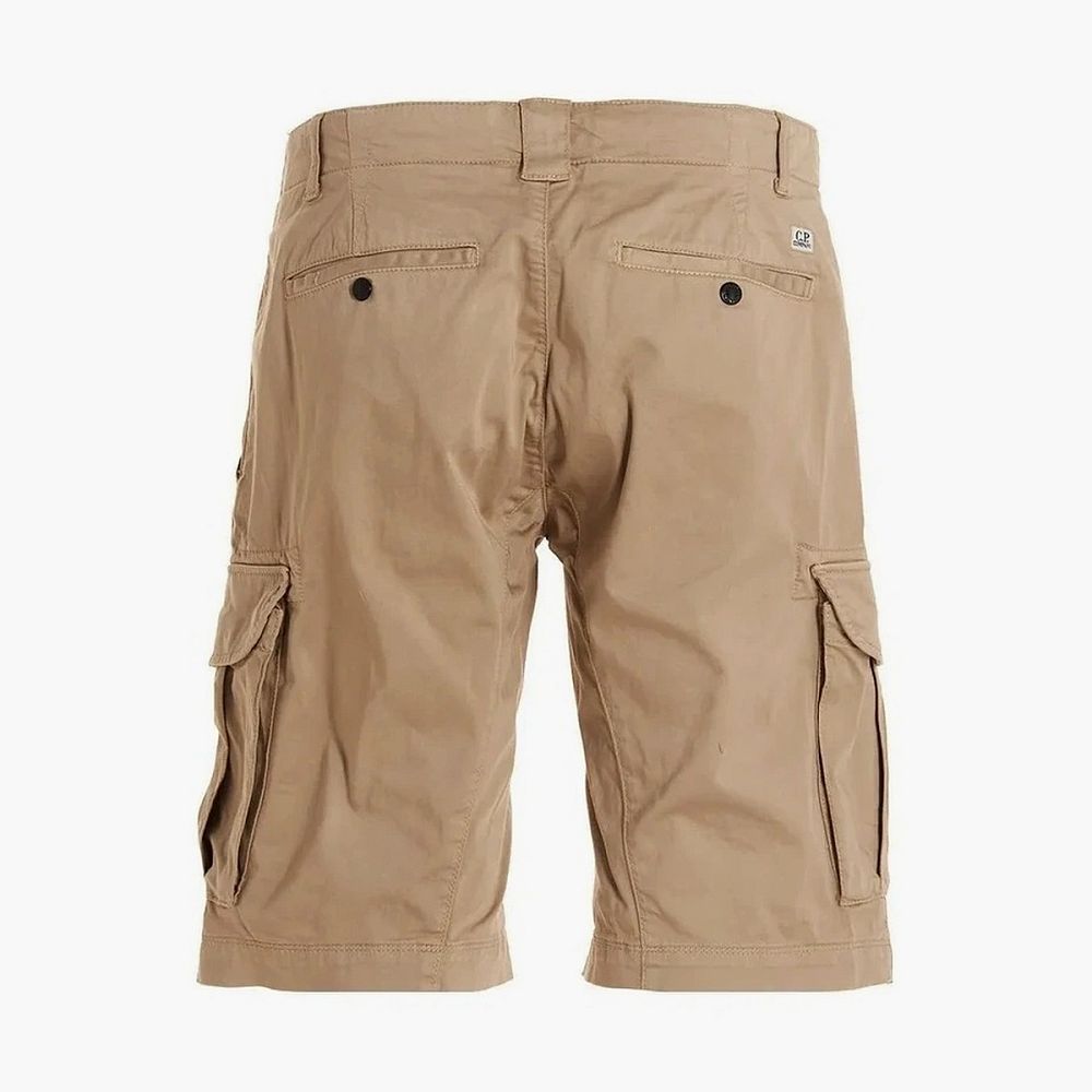 C.P. Company Stretch Gabardine Cargo Lens Shorts Beige