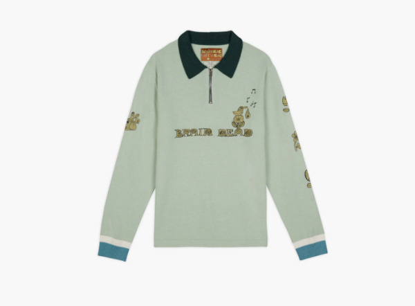 Brain Dead x Tim Biskup Lex Half Zip Sweater Mint 