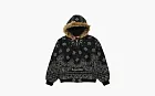 Supreme Bandana Jacquard Denim Hooded Work Jacket Black